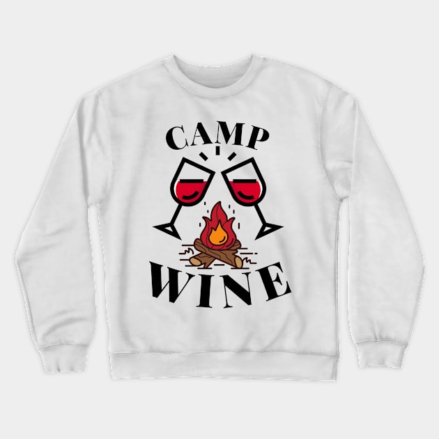 Camping And Wine Crewneck Sweatshirt by JaunzemsR